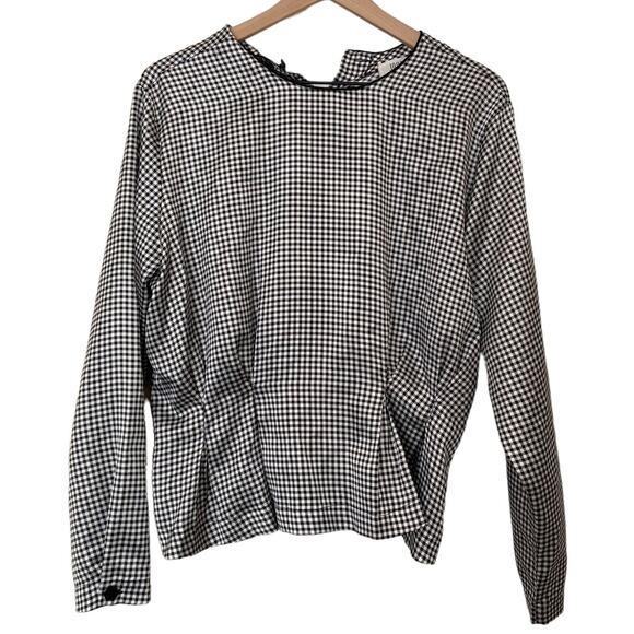 Vintage Tops - ✨Vintage Josephine Gingham Button Back Long Sleeve Blouse Size Small